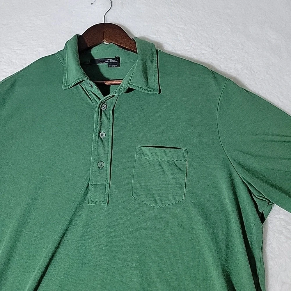 Ralph Lauren RLX Polo Shirt Mens XL Green Golf Performance Outdoor Hiking Sports